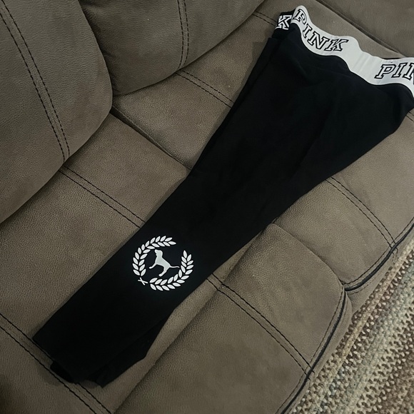 PINK Victoria's Secret Joggers - Black with Colorful LOVE PINK Print - Picture 2 of 6